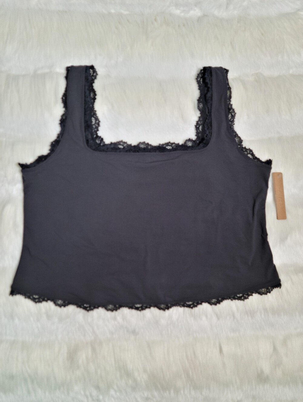 SKIMS Fits Everybody Lace Tank Black Onyx Women Plus 3X NEW - Picture 1 of 5